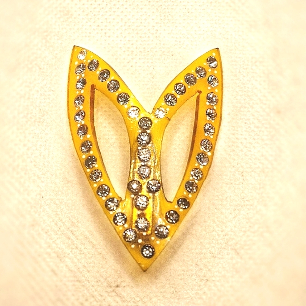 Vintage 1920's bakelite and rhinestone brooch